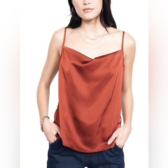 Wildfang Tops - NWT BP. + Wildfang Satin Camisole in Rust Henna